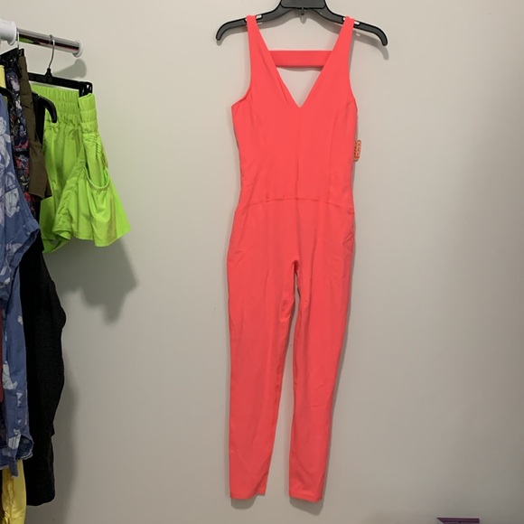 FP MOVEMENT Never Better Onesie Romper Neon Coral NWT - Picture 8 of 14